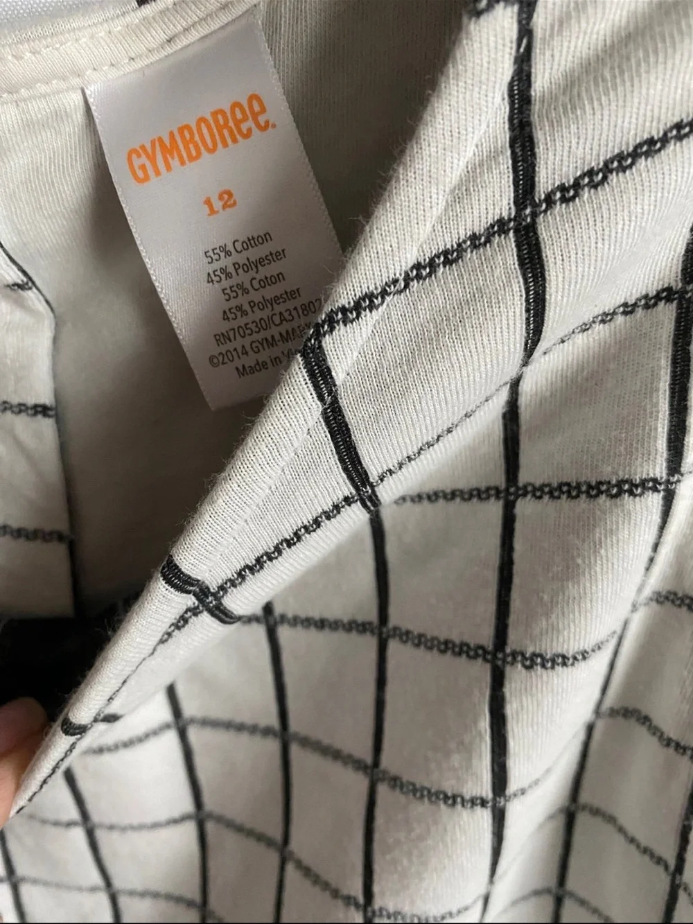LN Gymboree Posh & Playful White and Black Grid Skater Dress